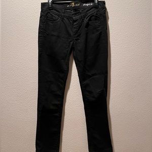 7 for all Mankind black straight leg jeans